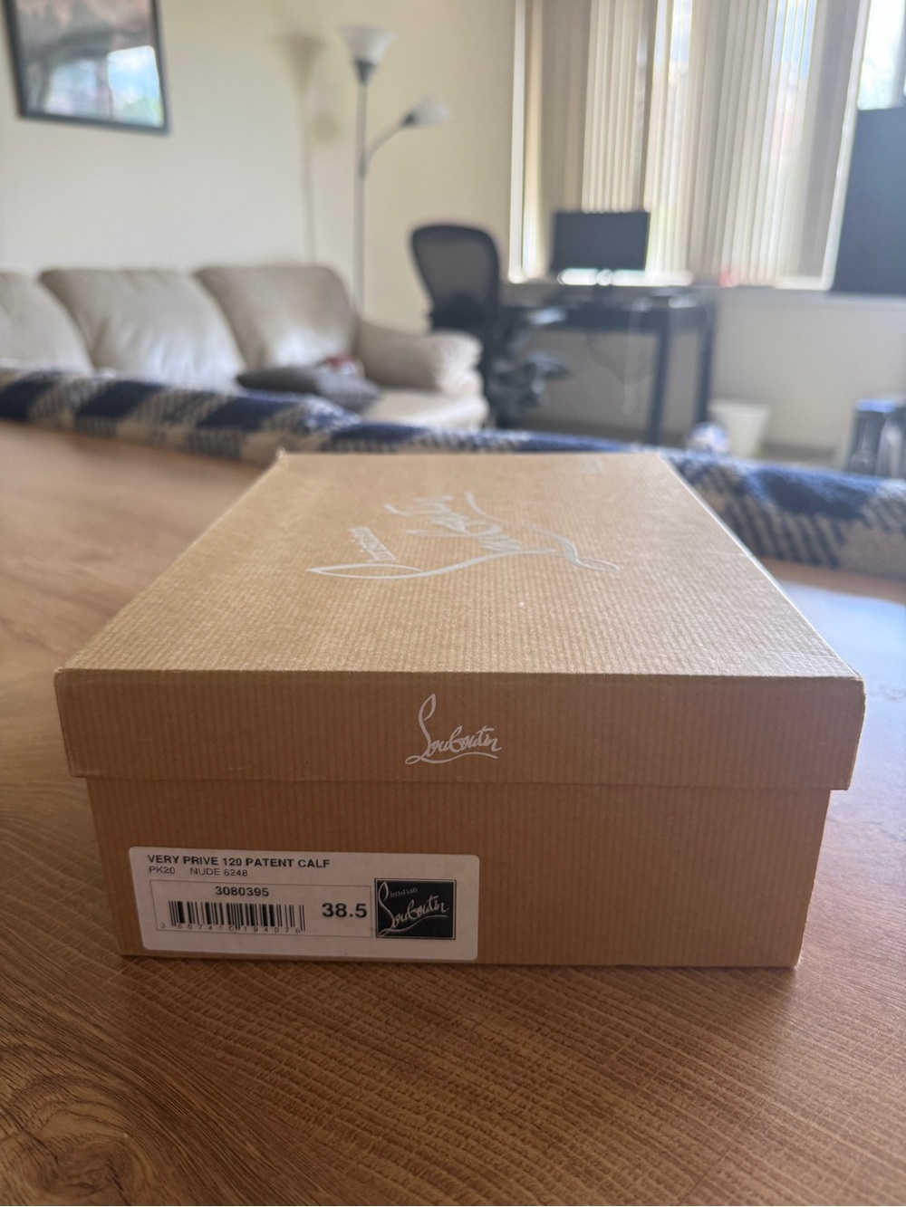 Christian Louboutin Very Prive 120 Patent Calf Nude 38.5 Heels 38.5/8.5